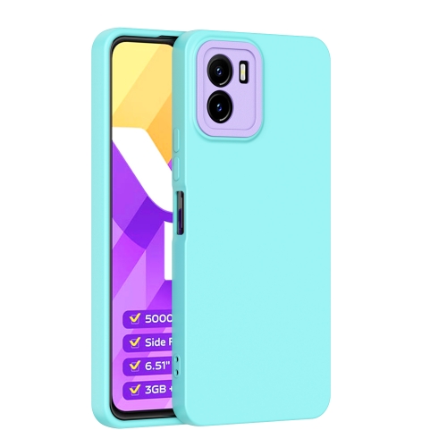 

For vivo Y15s Lens Protection Skin Feel TPU Phone Case(Light Green)