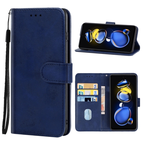 

For Xiaomi Redmi Note 11T Pro+ Leather Phone Case(Blue)