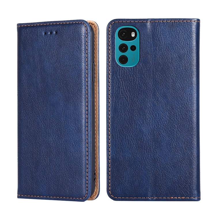 

For Motorola Moto G22 Pure Color Magnetic Leather Phone Case(Blue)