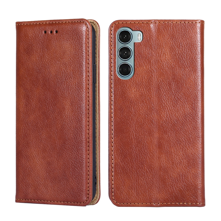 

For Motorola Moto G200 5G / Edge S30 Pure Color Magnetic Leather Phone Case(Brown)