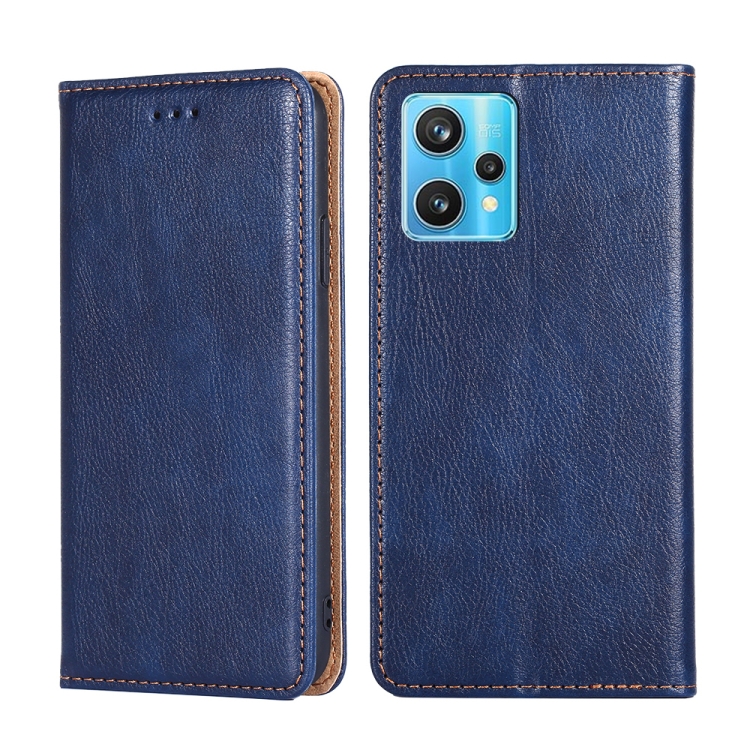 

For OPPO Realme 9 Pro+ Pure Color Magnetic Leather Phone Case(Blue)