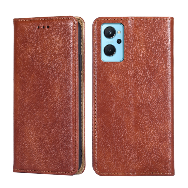 

For OPPO Realme 9i Pure Color Magnetic Leather Phone Case(Brown)