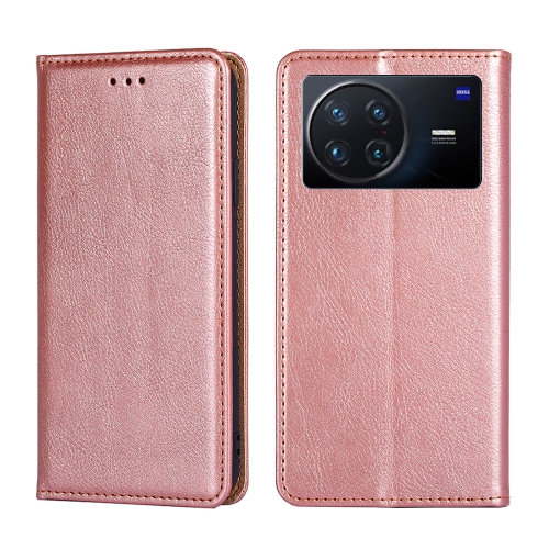 

For vivo X Note 5G Pure Color Magnetic Leather Phone Case(Rose Gold)