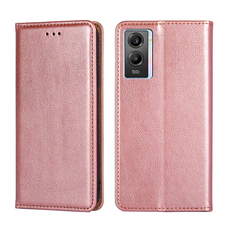 

For vivo Y55s 5G Pure Color Magnetic Leather Phone Case(Rose Gold)