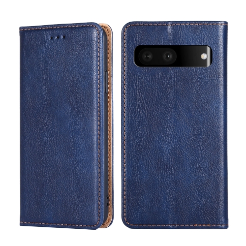 

For Google Pixel 7 5G Pure Color Magnetic Leather Phone Case(Blue)