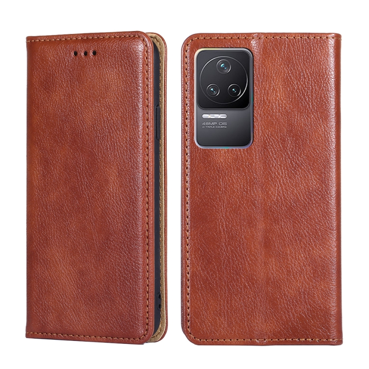 

For Xiaomi Redmi K50 / K50 Pro Pure Color Magnetic Leather Phone Case(Brown)