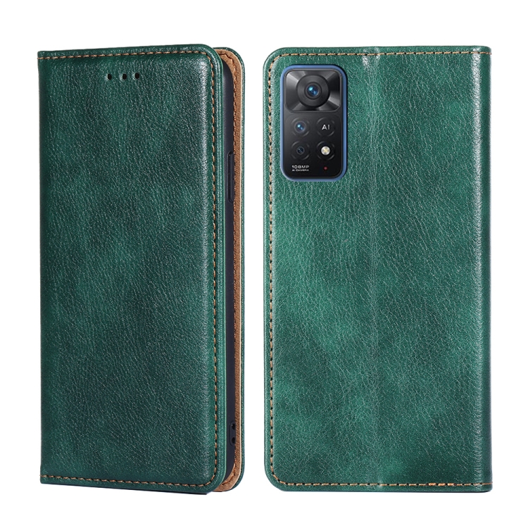 

For Xiaomi Redmi Note 11 Pro 4G / 5G Global Pure Color Magnetic Leather Phone Case(Green)