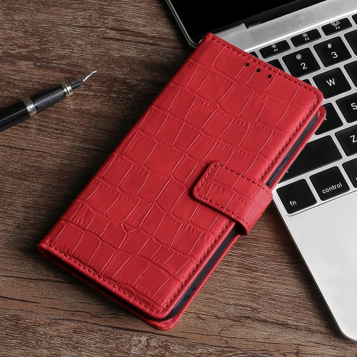 

For Doogee X96 Pro Skin Feel Crocodile Magnetic Clasp Leather Phone Case(Red)