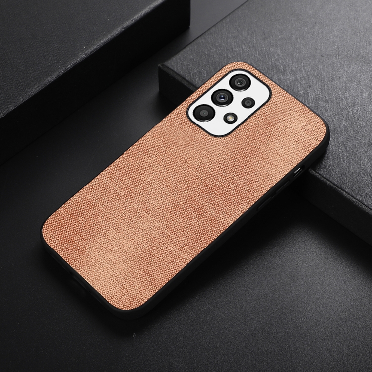 

For Samsung Galaxy A23 4G Brugg Texture PU+TPU+PC Shockproof Phone Case(Khaki)