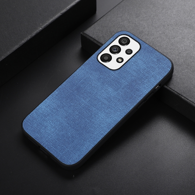 

For Samsung Galaxy A33 5G Brugg Texture PU+TPU+PC Shockproof Phone Case(Blue)
