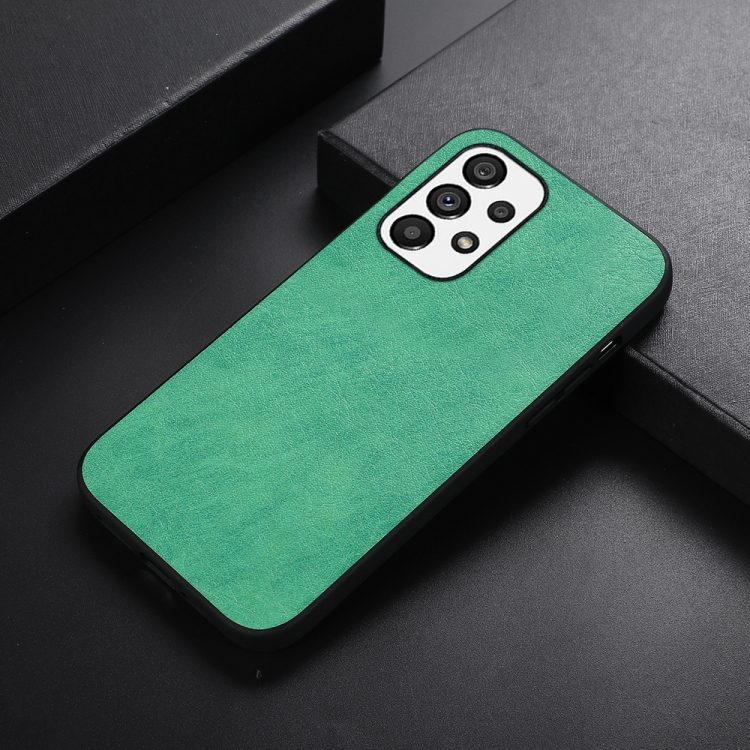

For Samsung Galaxy A33 5G FaletteTexture PU+TPU+PC Shockproof Phone Case(Green)