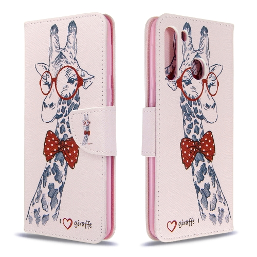 

For Galaxy A21 Colored Drawing Pattern Horizontal Flip Leather Case with Holder & Card Slots & Wallet(Deer)