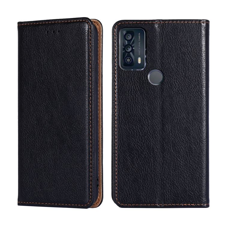 

For TCL 20B 6159K Pure Color Magnetic Leather Phone Case(Black)