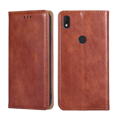 For Alcatel Axel / Lumos Pure Color Magnetic Leather Phone Case(Brown)