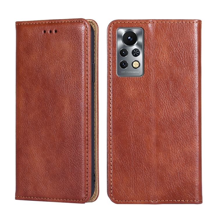 

For Infinix Hot 11s X6812 Pure Color Magnetic Leather Phone Case(Brown)