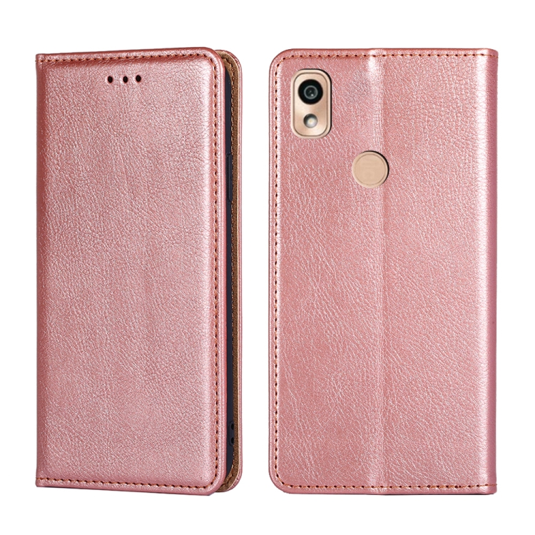 

For Kyocera KY-51B Pure Color Magnetic Leather Phone Case(Rose Gold)