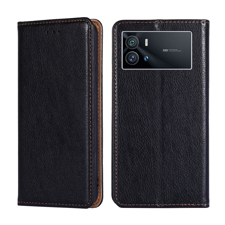 

For vivo iQOO 9 5G Pure Color Magnetic Leather Phone Case(Black)