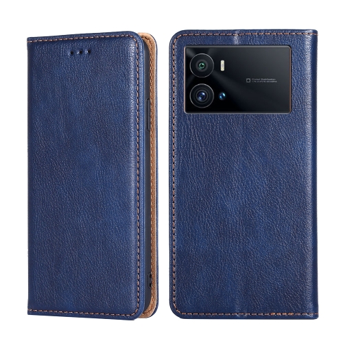 

For vivo iQOO 9 Pro 5G Pure Color Magnetic Leather Phone Case(Blue)