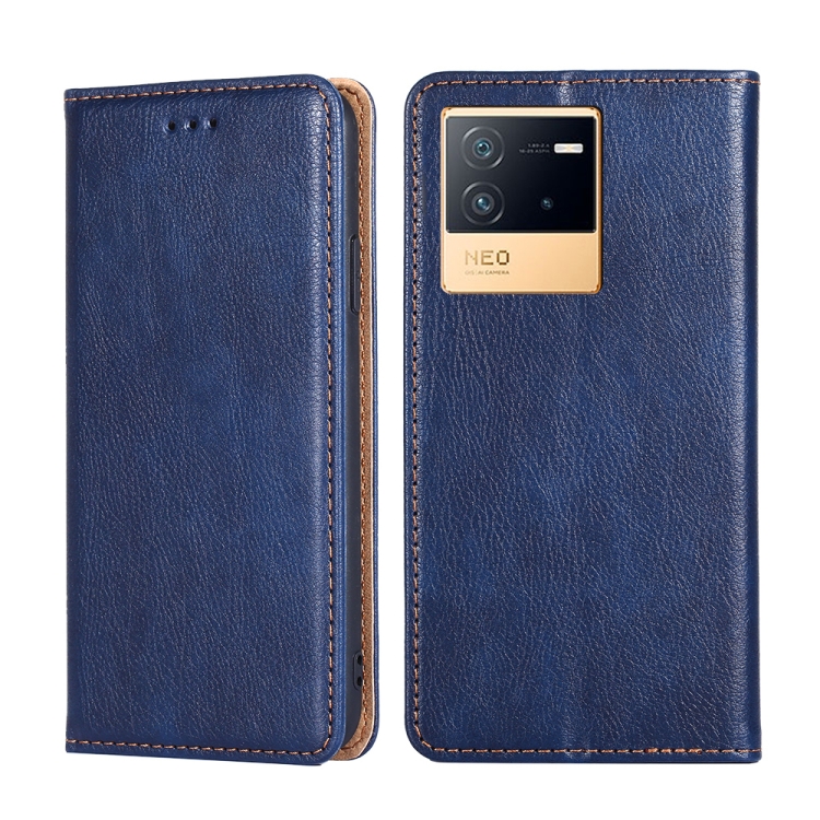 

For vivo iQOO U5 5G Pure Color Magnetic Leather Phone Case(Blue)
