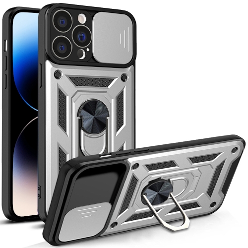 

For iPhone 14 Pro Sliding Camera Cover Design TPU+PC Phone Case (Silver)