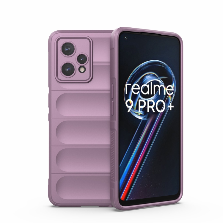 

For OPPO Realme 9 Pro+ Magic Shield TPU + Flannel Phone Case(Purple)
