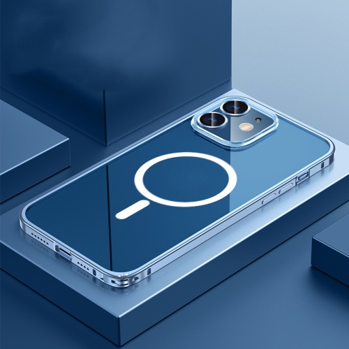 

Transparent MagSafe Magnetic Phone Case with Lens Film For iPhone 12(Sierra Blue)