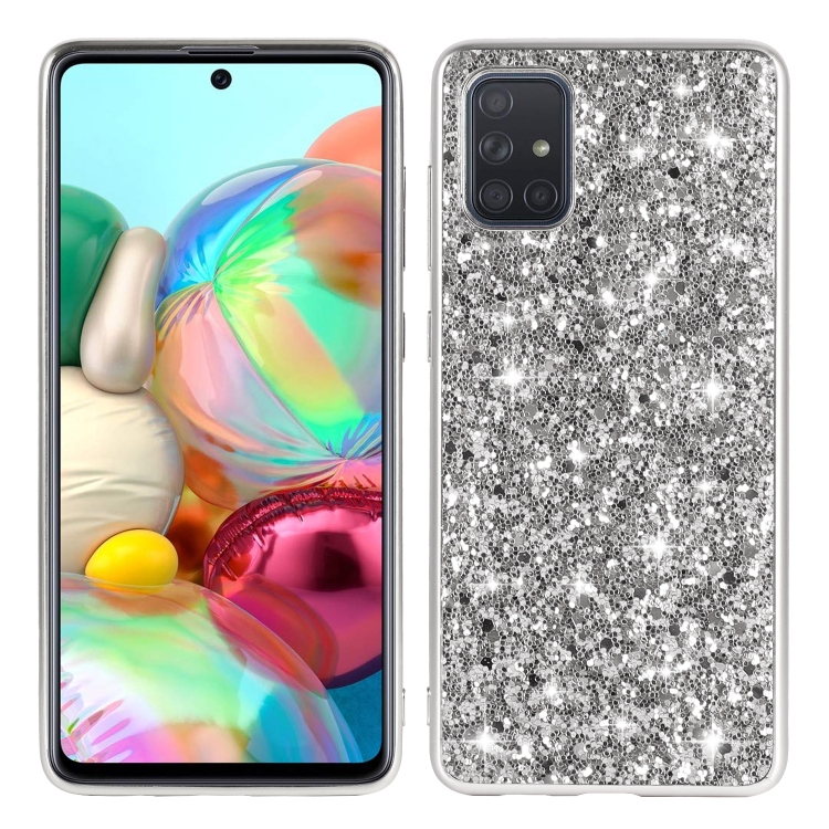 

For Samsung Galaxy A73 Glitter Powder Shockproof TPU Phone Case(Silver)