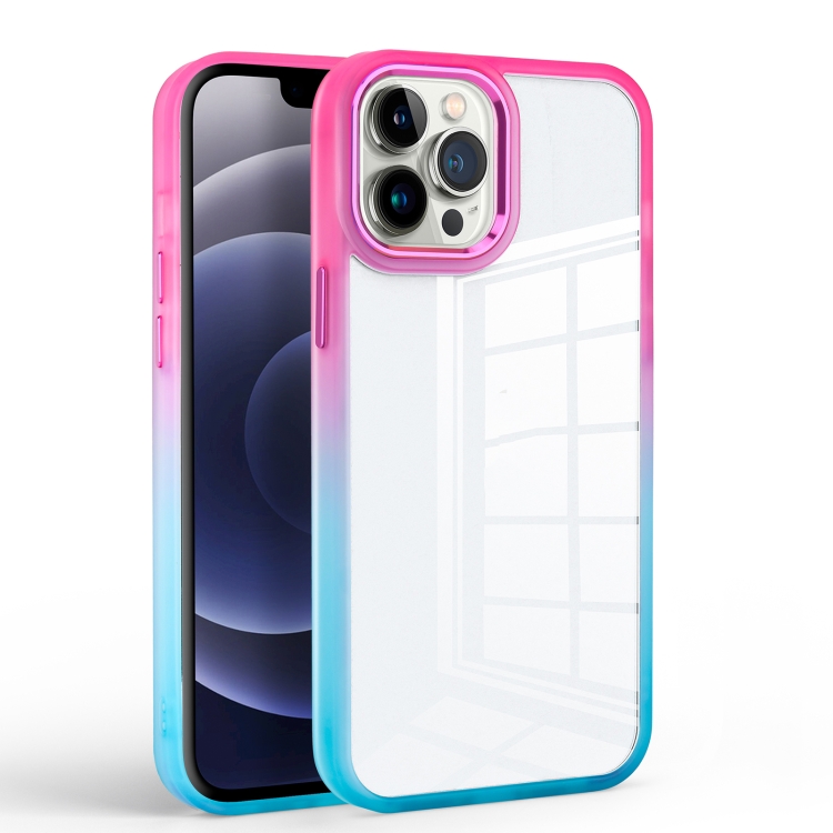 

For iPhone 11 Colorful Gradient Phone Case (Rose Red + Green)