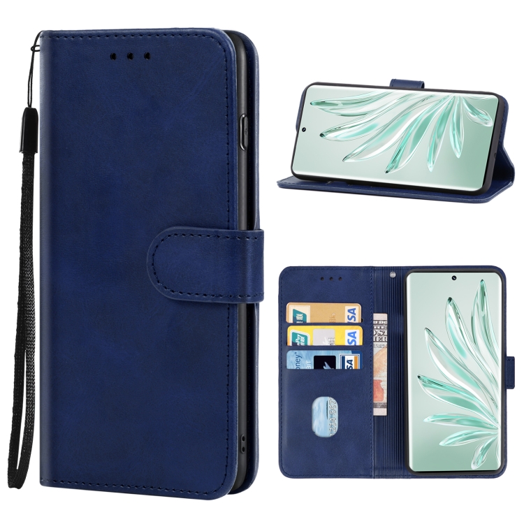 

For Honor 70 Leather Phone Case(Blue)