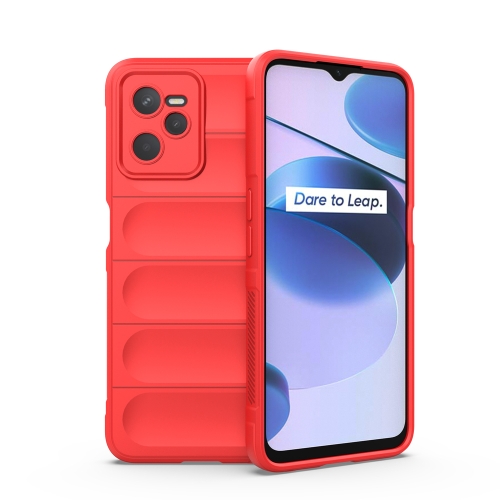 

For OPPO Realme C35 Magic Shield TPU + Flannel Phone Case(Red)