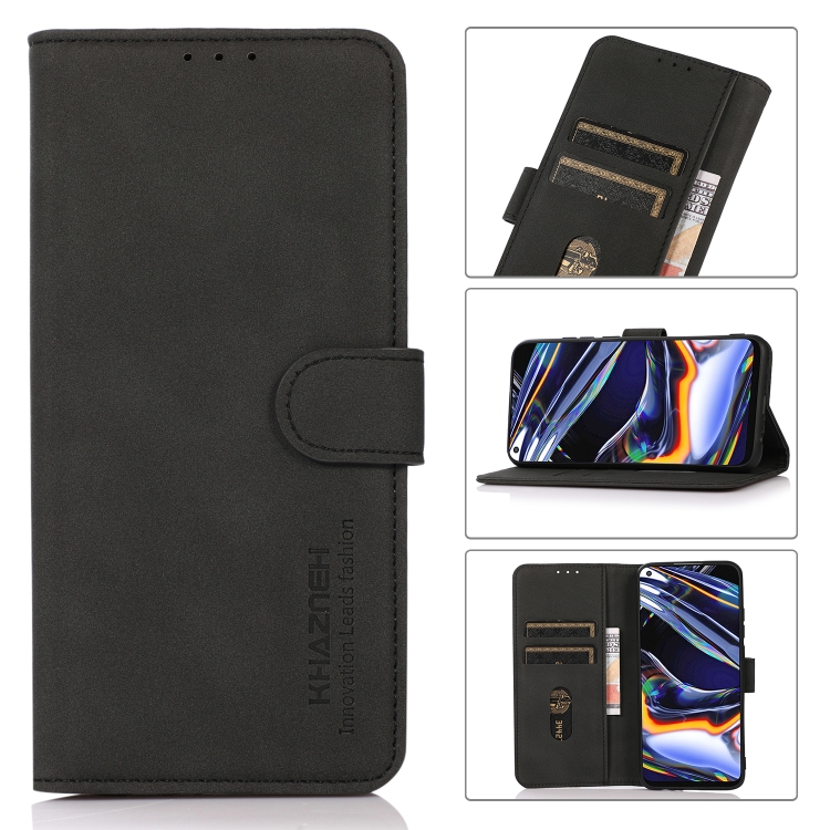 

For Nokia C21 Plus KHAZNEH Matte Texture Leather Phone Case(Black)