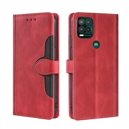 

For Motorola Moto G Stylus 2022 Stitching Skin Feel Magnetic Buckle Horizontal Flip PU Leather Case(Red)