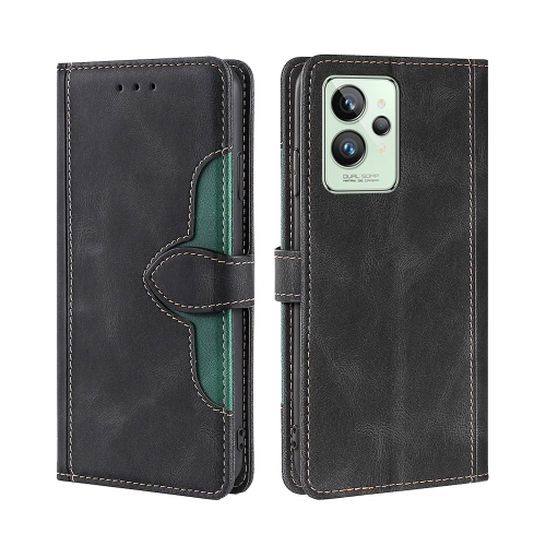 

For OPPO Realme GT2 Pro Stitching Skin Feel Magnetic Buckle Horizontal Flip PU Leather Case(Black)