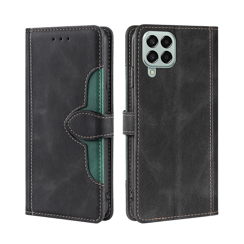 

For Samsung Galaxy M33 5G Stitching Skin Feel Magnetic Buckle Horizontal Flip PU Leather Case(Black)