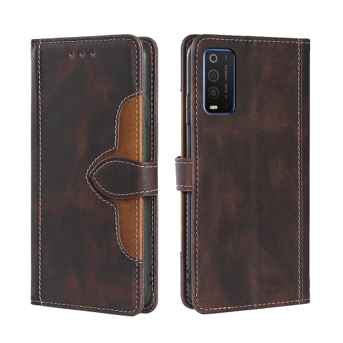 

For TCL 205 Stitching Skin Feel Magnetic Buckle Horizontal Flip PU Leather Case(Brown)