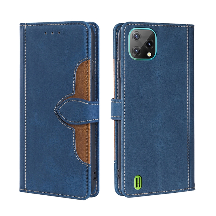 

For Blackview A55 Stitching Skin Feel Magnetic Buckle Horizontal Flip PU Leather Case(Blue)
