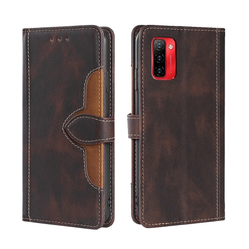 

For Ulefone Note 12P Stitching Skin Feel Magnetic Buckle Horizontal Flip PU Leather Case(Brown)