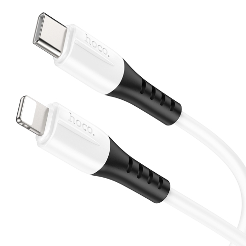 

hoco 20W X82 3A PD USB-C / Type-C to 8 Pin Silicone Charging Data Cable,Length: 1m(White)