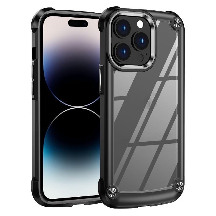 

For iPhone 14 Pro TPU + PC Lens Protection Phone Case (Black)