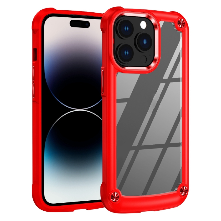 

For iPhone 14 Pro Max TPU + PC Lens Protection Phone Case (Red)