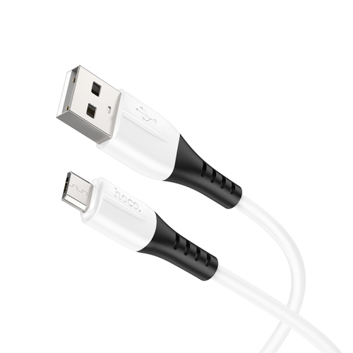 hoco X82 2.4A USB to Micro USB Silicone Charging Data Cable,Length: 1m(White)