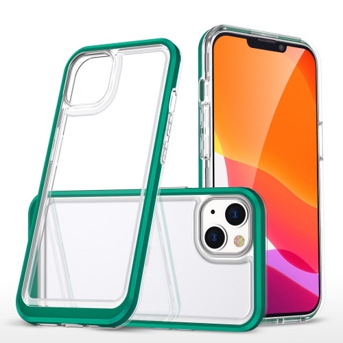 

Clear Acrylic + PC + TPU Shockproof Phone Case For iPhone 14, Small Quantity Recommended Before iPhone 14 Launching(Dark Green)