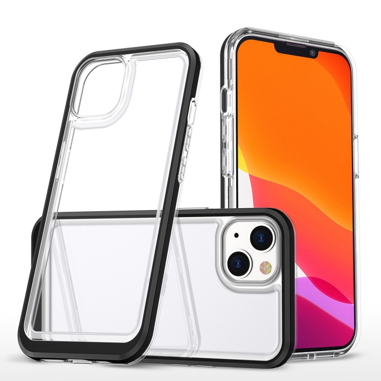 

Clear Acrylic + PC + TPU Shockproof Phone Case For iPhone 14 Max, Small Quantity Recommended Before iPhone 14 Launching(Black)