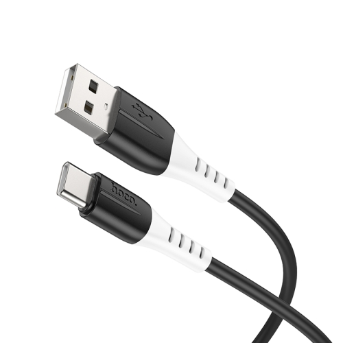 

hoco X82 3A Micro USB to USB-C / Type-C Silicone Charging Data Cable,Length: 1m(Black)