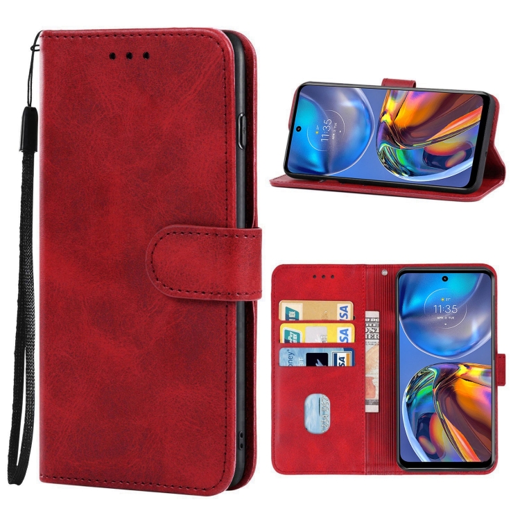 

For Motorola Moto E32s Leather Phone Case(Red)