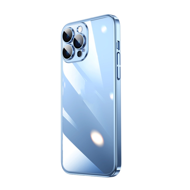 

Transparent Electroplated PC Phone Case For iPhone 12(Sierra Blue)