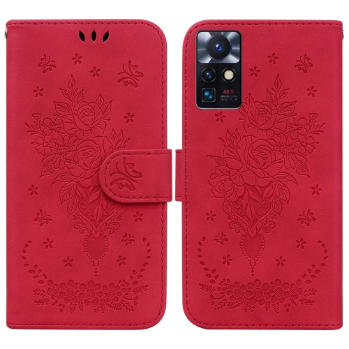 

For Infinix Zero X Neo X6810 Butterfly Rose Embossed Leather Phone Case(Red)