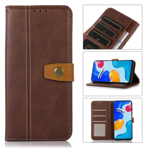 

For Nokia C21 Stitching Thread Calf Texture Leather Phone Case(Coffee)