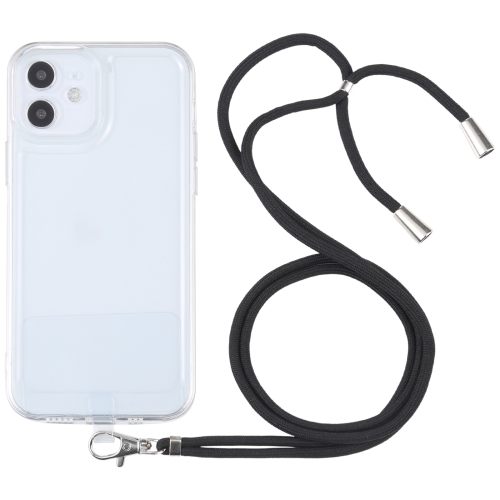 

Lanyard Transparent TPU Phone Case For iPhone 12 mini(Black)