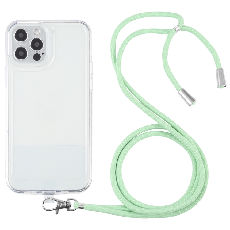 

Lanyard Transparent TPU Phone Case For iPhone 11 Pro(Green)